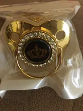 Chupete de bebé de adorno dorado, cadena de Clip sin BPA de silicona, pezón de diamantes de imitación infantil, regalo de ducha de 0 a 18 meses, 6 colores