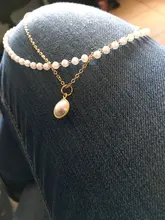 De la cadena de moda collar de perlas para mujeres Perla Barroca abalorio de Metal colgantes collares de gargantilla de cadena de cuentas de joyería regalos