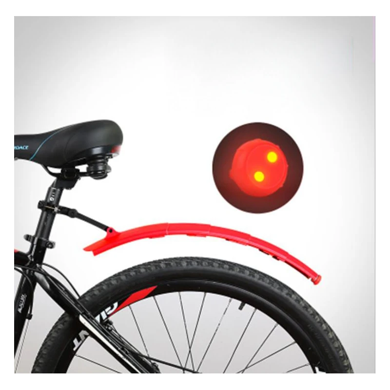 Bicycle Scalable Mudguard Mountain Bike Adjustable Fender With Light