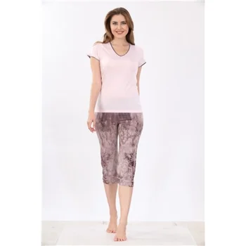 

Etoile women's spring/summer Bamboo Batik Pattern Short Sleeve Capri Set/Sleepwear 92015