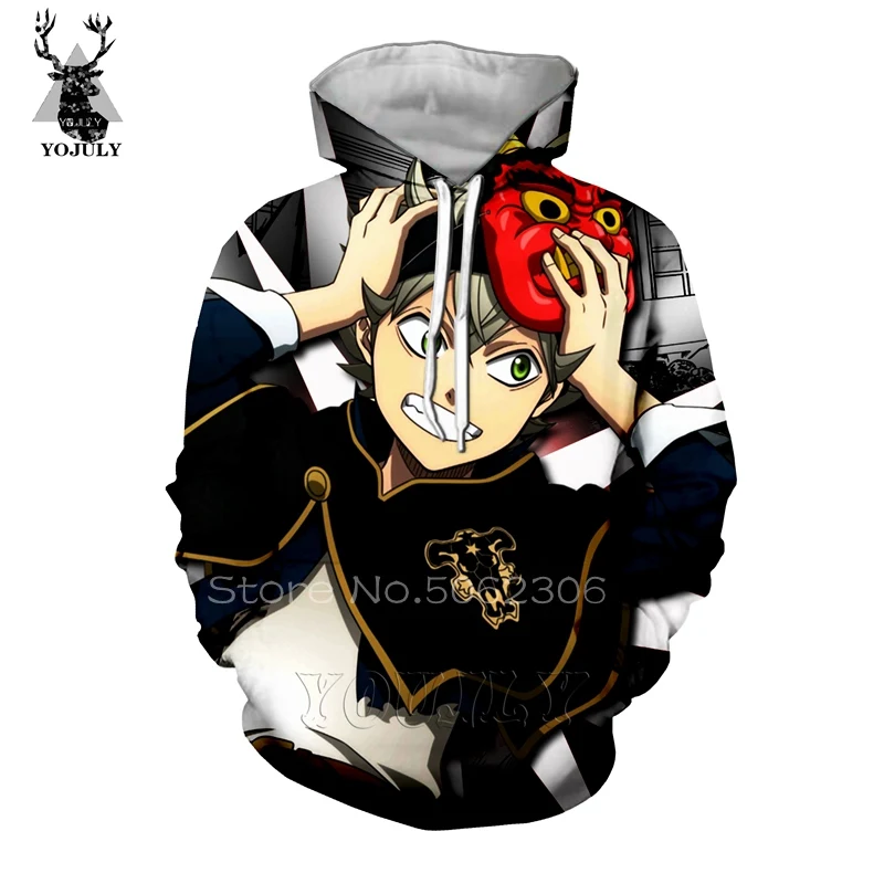 Черный клевер толстовки Аста Yuno off white Мужская толстовка 3D Аниме Харадзюку топы хип хоп Уличная пуловер странные вещи A77