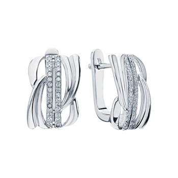 

Silver earrings with cubic zirconia sunlight sample 925