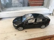 1:32 modelo Tesla X coche en miniatura de aleación con tirar juguete electrónico con simulación de luces y música modelo juguetes para niños de regalo