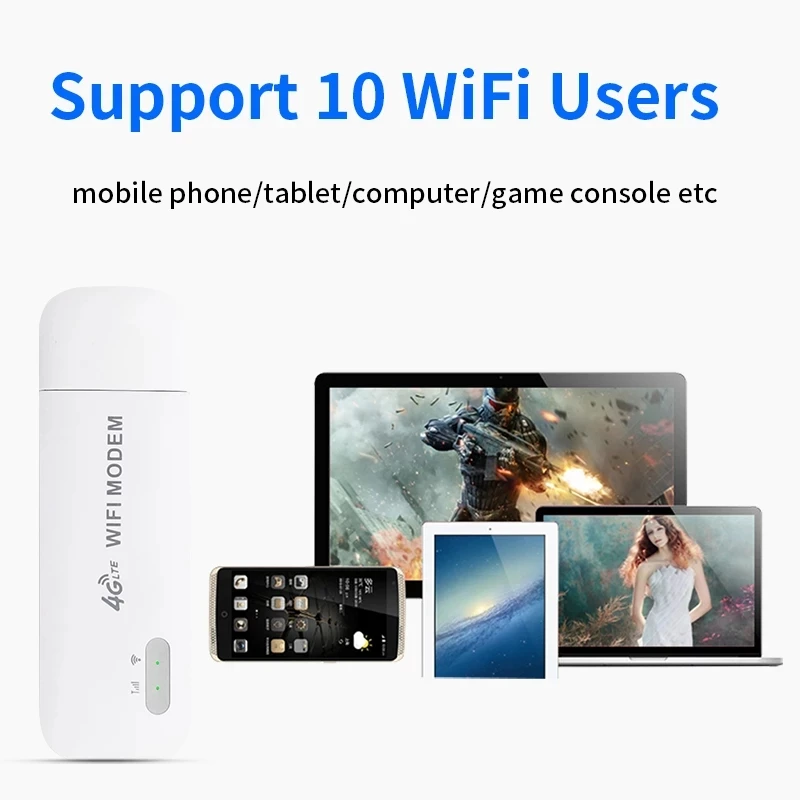 

4G Wifi Router 150Mbps Unlock Outdoor 4G SIM Card Routers Modem LTE Wi-fi Network Mobile Dongle Fixed TTL Unlimited Hotspot