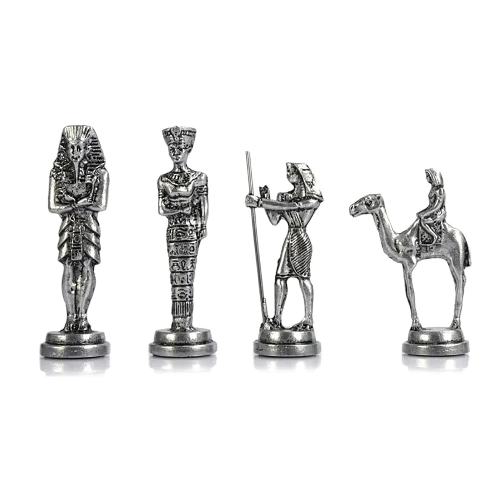 Details about   Metal Classic Chess Set  Antique Stone and Platinum Oak Pattern Chessboard 