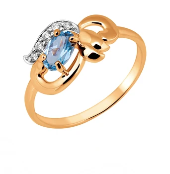 

Gold ring with Topaz and cubic zirconia sunlight sample 585