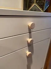Wooden Cabinet Wardrobe-Knobs Drawer-Handle Furniture Hardware Round Natural for 8/12pcs