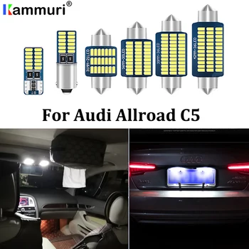 

KAMMURI 26Pcs Premium Xenon White LED Lights Interior Package Upgrade for 2001-2005 Audi Allroad C5 LED Interior Light Kit