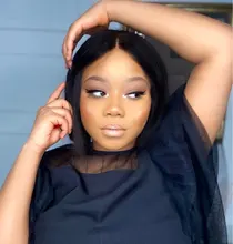 Luvin-mechones de cabello humano postizo brasileño, extensiones de cabello humano liso con cierre frontal de encaje 4X4