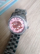 Fossil-Reloj de pulsera de cuarzo para mujer, pulsera de plata, de acero inoxidable, informal