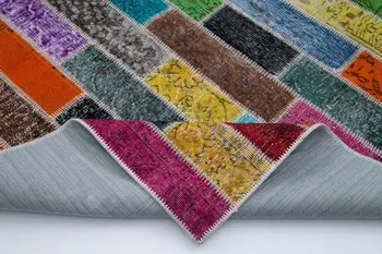 

183x246 Cm Multicolor Handmade Modern Patchwork Rug-6x8 Ft