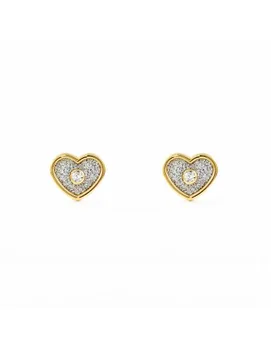 

Earrings Girl Heart Diamond and Circon (9kts)