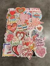 Pegatinas para el Día de San Valentín, 50 Uds., regalo para amantes, guitarra, motocicleta, monopatín, portátil, calcomanía para nevera