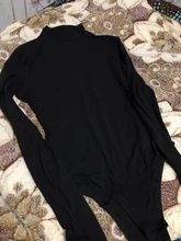 Las mujeres negro Body de manga larga de otoño e invierno mono cuello alto vestido ajustado Sexy para mujer cintura alta mameluco cuerpo Femee