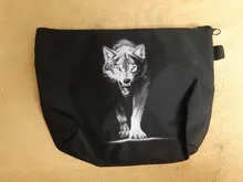 Bolsa de cosméticos para dibujo de lobo salvaje, bolsos de maquillaje para mujeres, bolsas cosméticas portátiles con cremallera