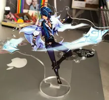 Figura de Anime Genshin Impact Zhongli Diluc Venti Klee Keqing Qiqi, soporte acrílico, modelo de placa, decoración de escritorio, señal de pie, regalos para seguidores