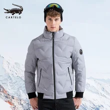 Мужская белая куртка на утином пуху, тонкий зимний теплый повседневный пуховик, толстая отборная одежда с перьями для мужчин 9801, новинка