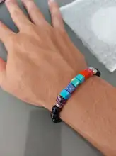 Black Onyx Bracelets Men Natural 8mm Chakra Stone Beads Bracelet For Women Reiki Prayer