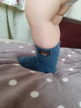 Calcetines de algodón transpirables para bebés, antideslizantes, antideslizantes, con dibujos de osos, para primavera y otoño, 5 pares