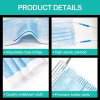 100/200/300Pcs POWECOM Disposable Face Mouth Mask  Protective Face Mask 3Layer Dustproof Nonwoven Safety Mouth Masks for Adult 2
