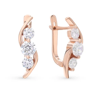 

Silver earrings with cubic zirconia sunlight sample 925 test