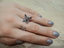 Anillos ajustables Kinitial para mujer, 1 Uds., color bronce antiguo, negro, cachorro de perro salchicha, Animal, 3D