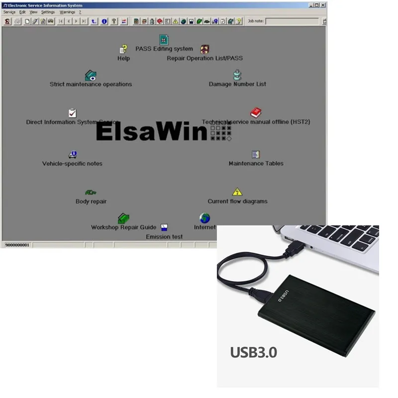 2021 Hot Sale Auto Repair Software ElsaWin 6.0 Latest 80gb Hdd Hard Disk USB 3.0 Newest V-W 5.3 For Audi Elsa Win | Автомобили и