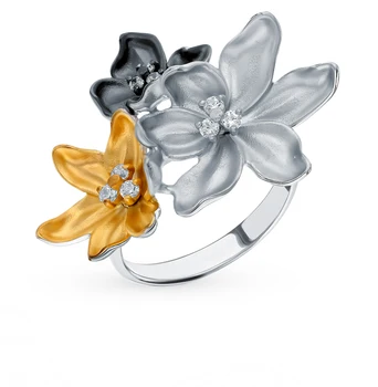 

Silver ring with cubic zirconia sunlight sample 925