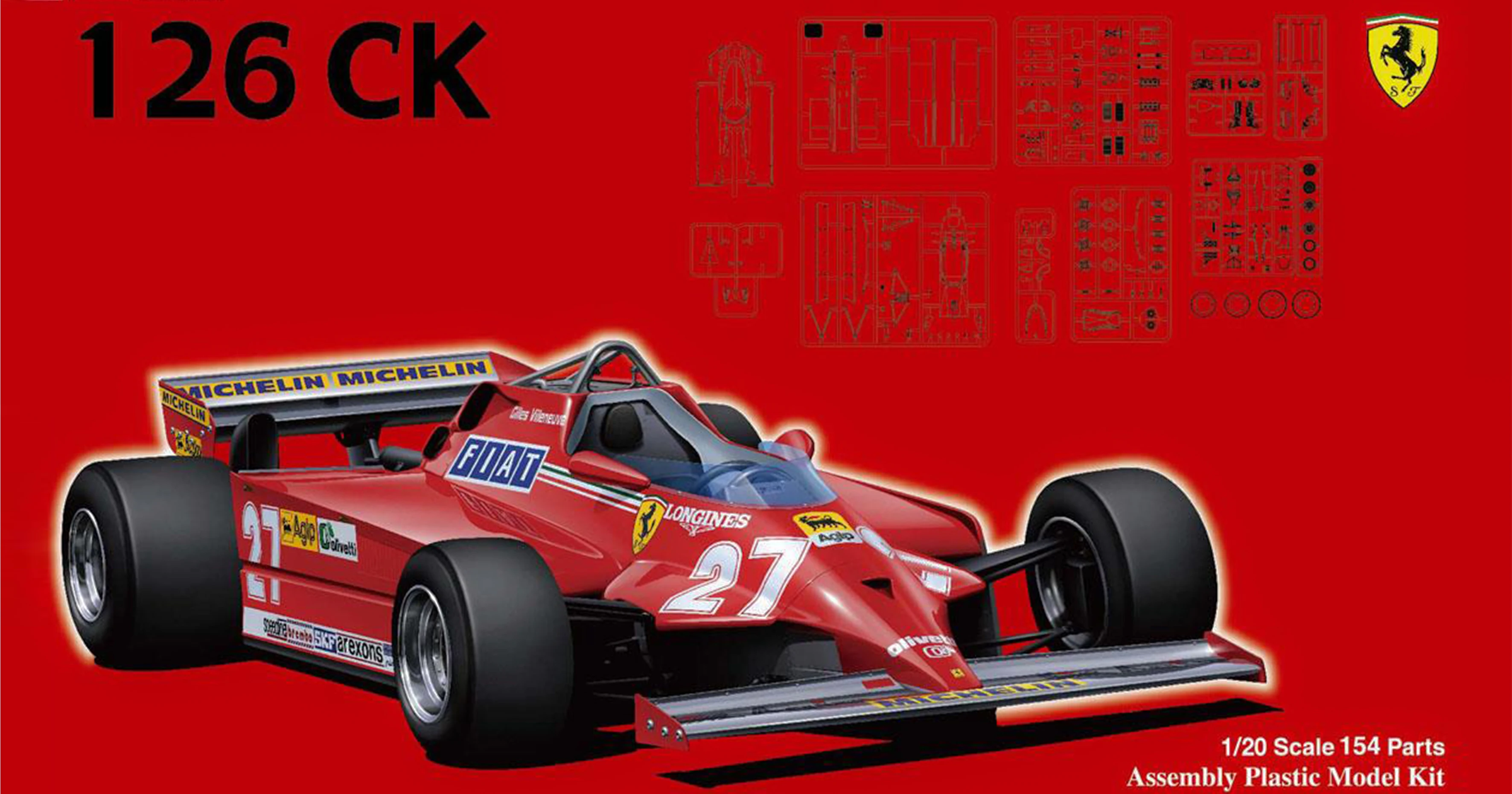 Fujimi Kit 1/20 Ferrari 126ck Formula 1 F1 Scale Model 1981 Railed