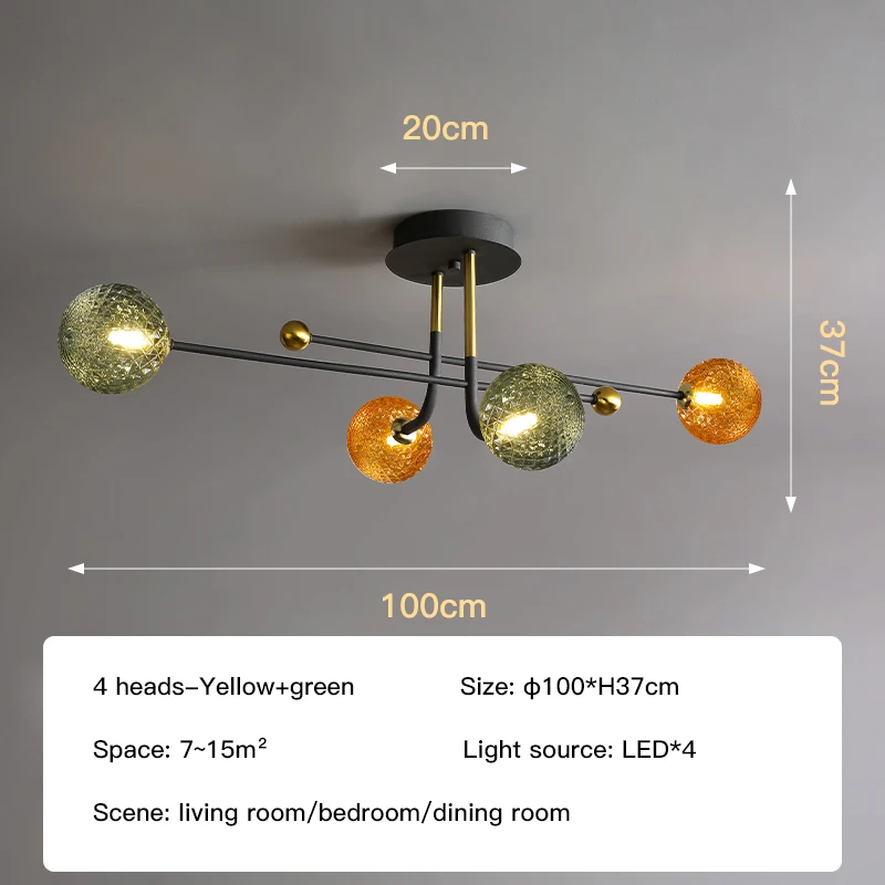 beaded chandelier 2022 Vintage Ceiling Lamp For Bedroom Living Room Children's Apartment Indoor Lighting Fixtures Modern Led Chandelier Glass Bulb bubble chandelier Chandeliers