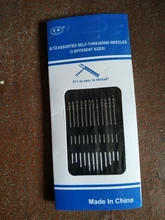 Agujas de coser de acero inoxidable, 12 Uds., 3,6-4,2 cm, agujero de apertura lateral, herramienta de mano para zurcido, joyería artesanal para el hogar
