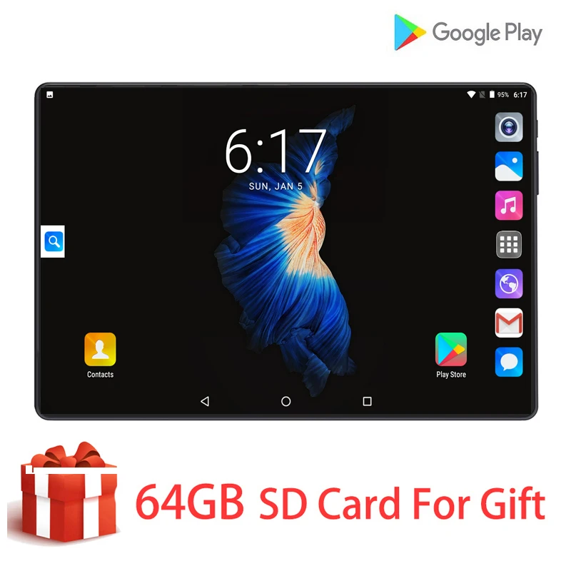 

Global Version Multi language 10 inch Tablet PC Octa Core 6GB+128GB 4G LTE Android 9.0 Dual Camera 1280*800 IPS 2.5D Glass+Gifts