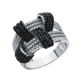 

Silver ring with nanocrystal and cubic zirconia sunlight