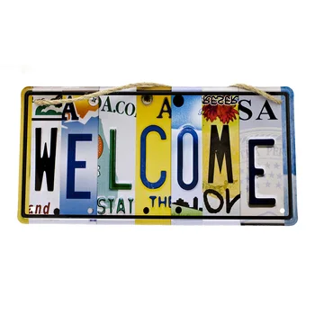 

Wellcome vintage metal plate 30 Cm x 15 Cm.