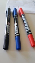 Deli-rotuladores de colores de doble punta, punta de 0,5/1mm, de secado rápido, permanente, para tela, metal, calidad, para dibujo fineliner, venta al por mayor, 3 uds.