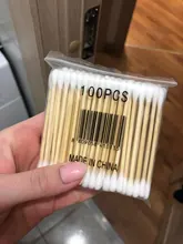 100 unids/bolsa de doble cabeza desechable de algodón de maquillaje hisopo de algodón suave brotes médicos palos de madera nariz y orejas Herramientas de limpieza Cotonete