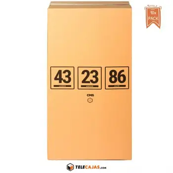 

TeleCajas®| (10x) Carton Box Rectangular | 43x23x86 cms | Pack 10 Box