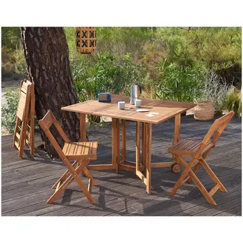 

Set Balcony Acacia wood compound table and 4 chairs furniture set esternoCARREFOUR126.42