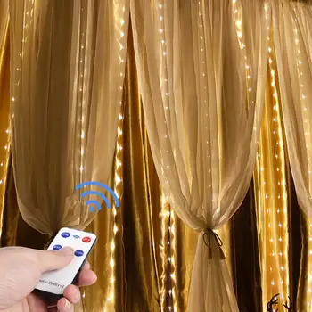

3M LED Curtain Garland Voice Control USB String Lights Fairy Festoon With Remote Control New Year Christmas Decor for Home