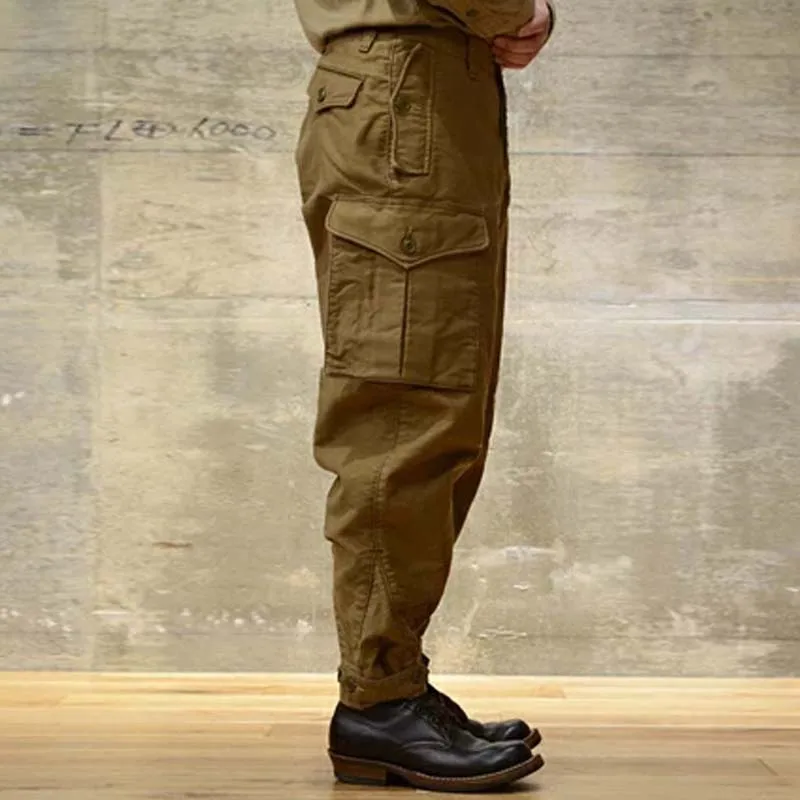 

Multi-pocket overalls spring and autumn cotton twill trousers mid-waist casual men and women the same solid color trousers