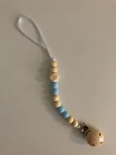 Chupete de bebé Clip cadena cuentas de madera Dummy Clip Chupetas chupete mordedor Clip Correa soporte para pezones cuerda Anti-caída