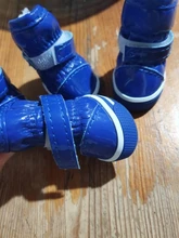 4 unids/set zapatos para perros de invierno de perro caliente botas de nieve zapatos de cuero de la PU para perros pequeños perros Chihuahua impermeable antideslizante cachorro para mascotas zapatos