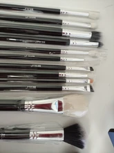 Conjunto de negras brochas maquillaje BEILI, brochas profesionales de pelo Natural de cabra, brochas para base de maquillaje en polvo, brochas para mezclar ojos y maquillaje