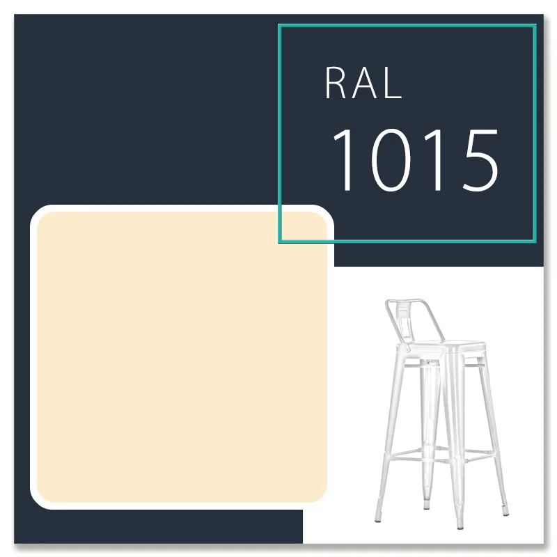 Barneo N-242 высокий барный стул металлический 14 цветов на выбор высокий стул для кафе стул для барной стойки стул для бара дизайнерский стул уличный стул для кухонной барной стойки по России - Цвет: RAL1015
