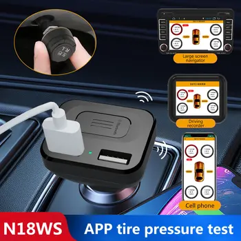 

2020 Tire Pressure Monitoring System TPMS 4PC Metal Sensor Mobile APP Car Tire Pressure Alarm NEW Explosion Proof
