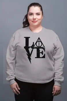

Angemiel Wear Deathly Hallows Love Write Gray Female Sweatshirt