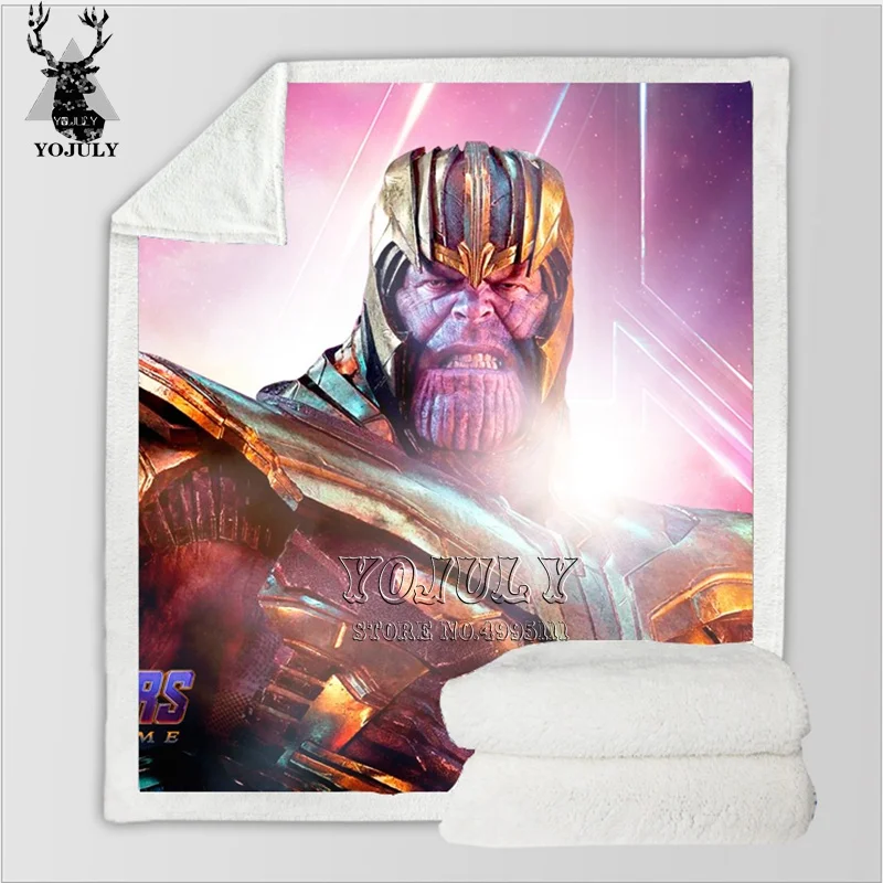 

3D Print Avengers: Endgame Thor Iron Man Captain America Thanos Ant-man Thin Quilt Throw Bed Blanket Sofa Chair Rest Bedding B91