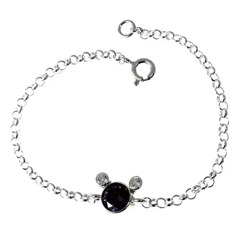 

Law silver bracelet 925m. Child 16cm. Cubic zirconia purple rolo chain reason chatón