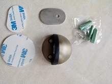 NAIERDI-Tope de puerta magnético de goma de acero inoxidable, soportes de puerta ocultos con antiperforación pegatina, sin clavos montados en el suelo, modelo DS-09