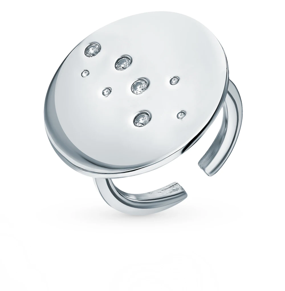 Серебряное кольцо с фианитами SUNLIGHT проба 925